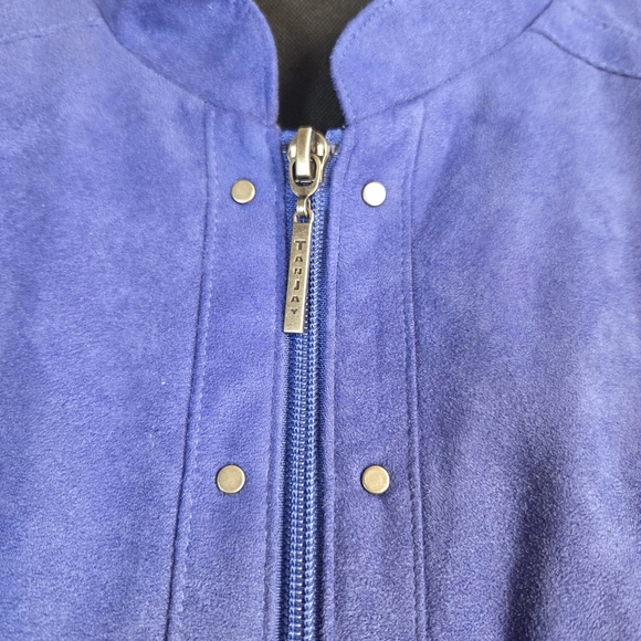 TanJay Women's Blue Bomber Suede Feel Jacket Size 16P - Picture 4 of 8